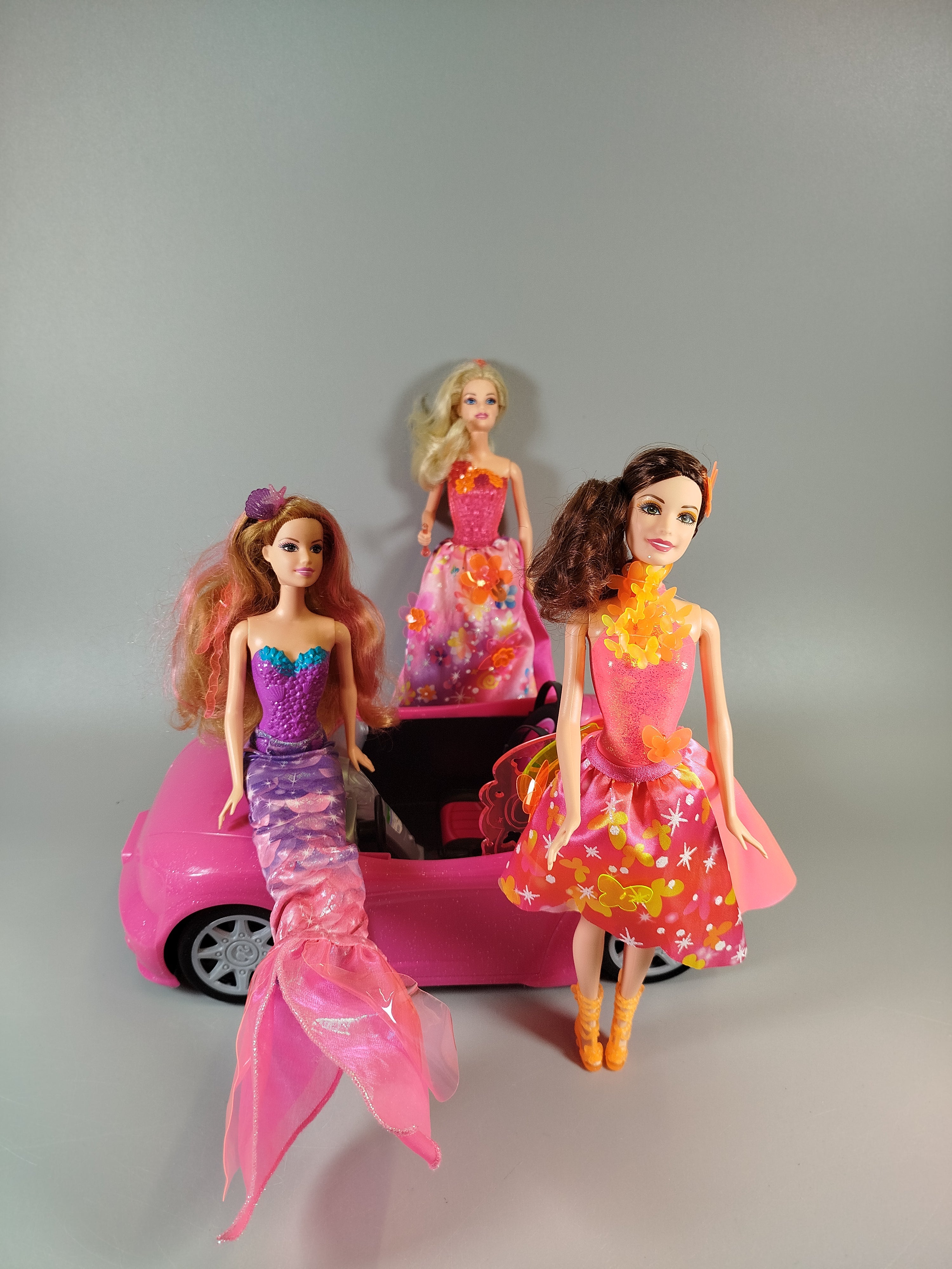 Barbie Puppen & Cabrio Set – Fee, Meerjungfrau, Prinzessin